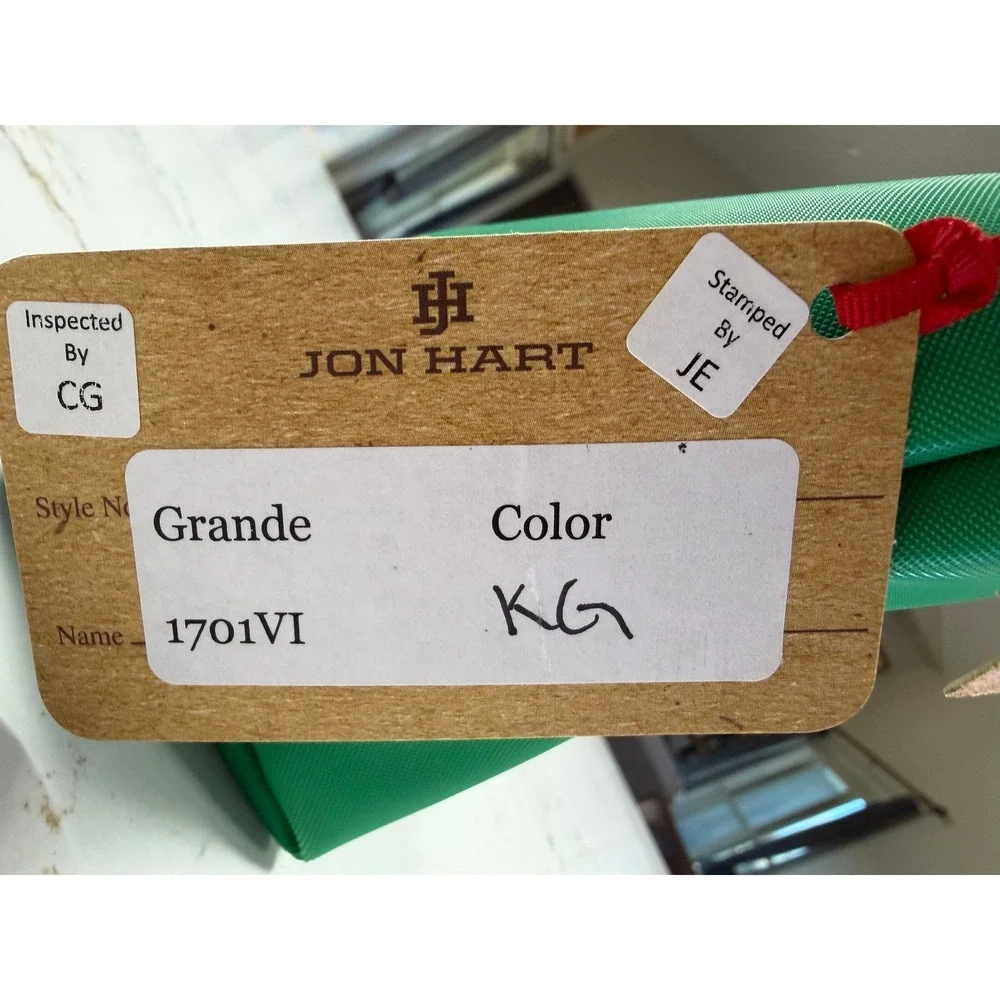 Jon Hart Grande Green Texas Leather Patch Cosmetic Bag Pouch - Picture 4 of 8